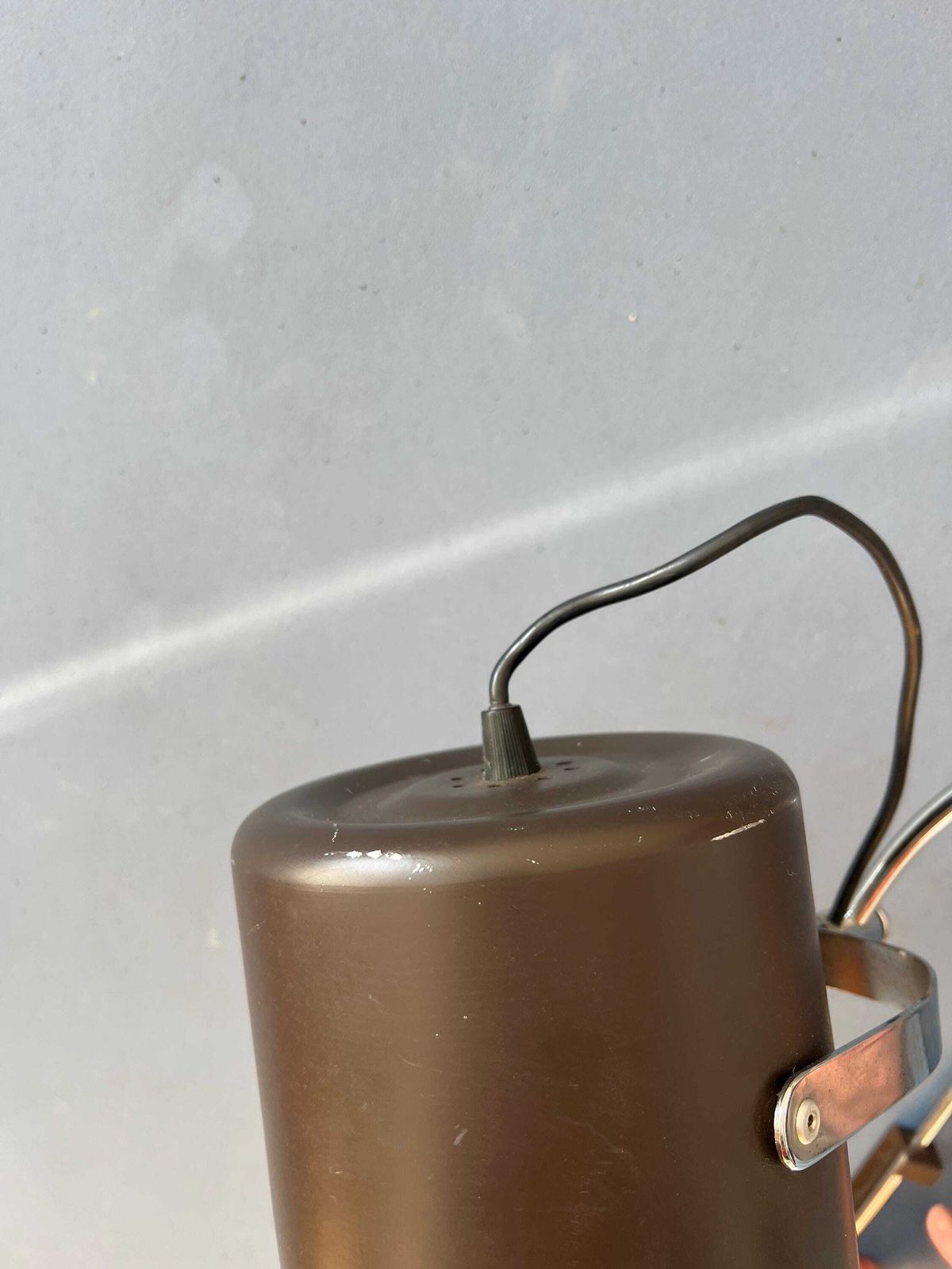 385.0 Vintage Bruine Anvia 'Bucket' Wandlamp photo
