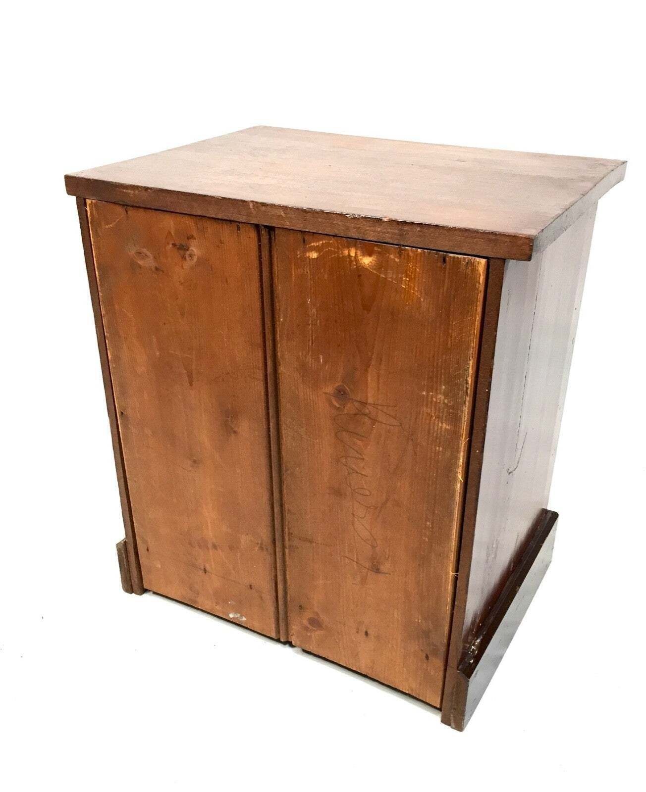 photo furniture Antique Tabletop Wooden Chest Of Collectors Drawers Storage Box C.1900