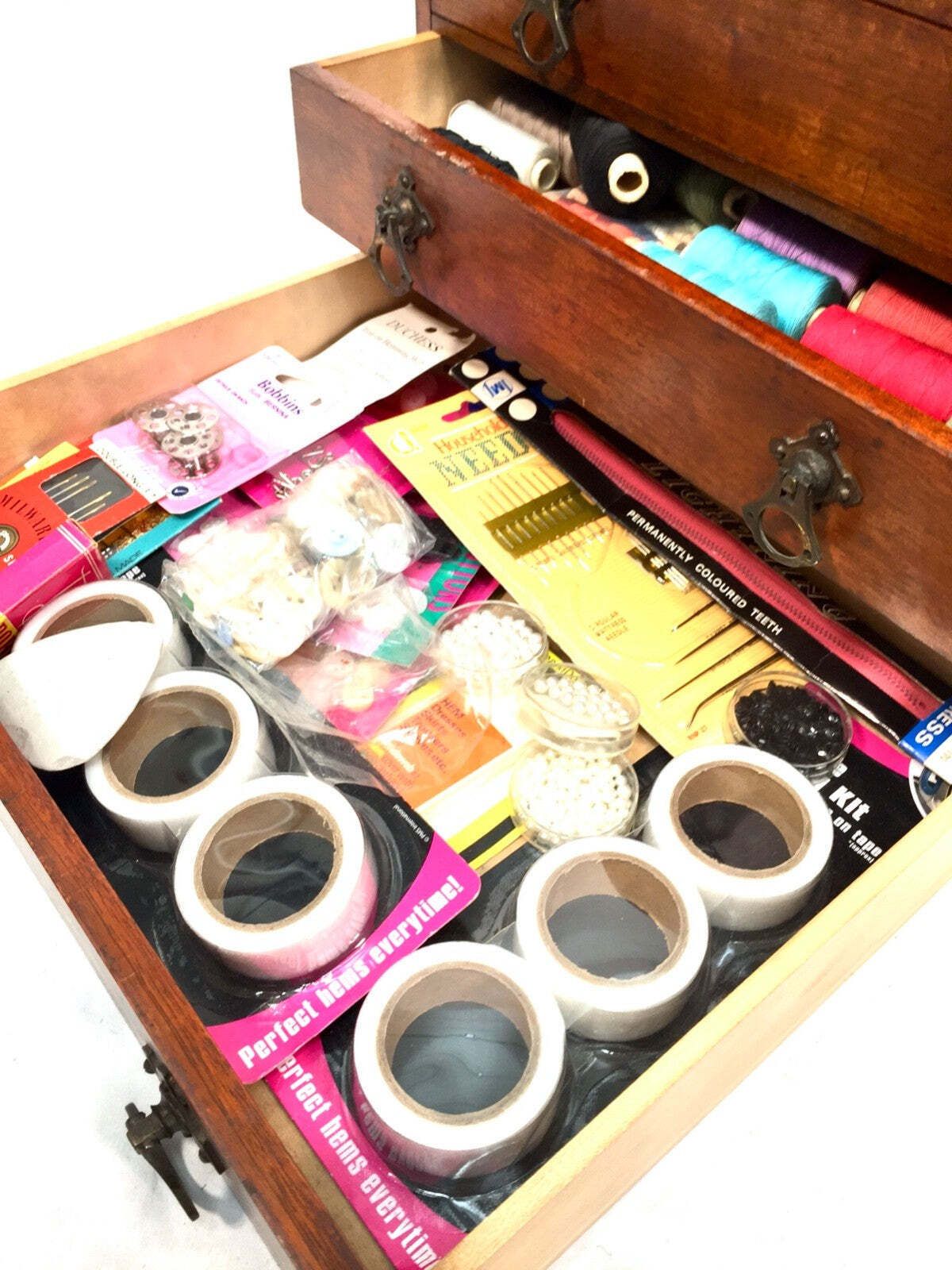 Antique Wooden Haberdashery Shop Storage Box / Collectors Chest Of Drawers Full photo vinterior