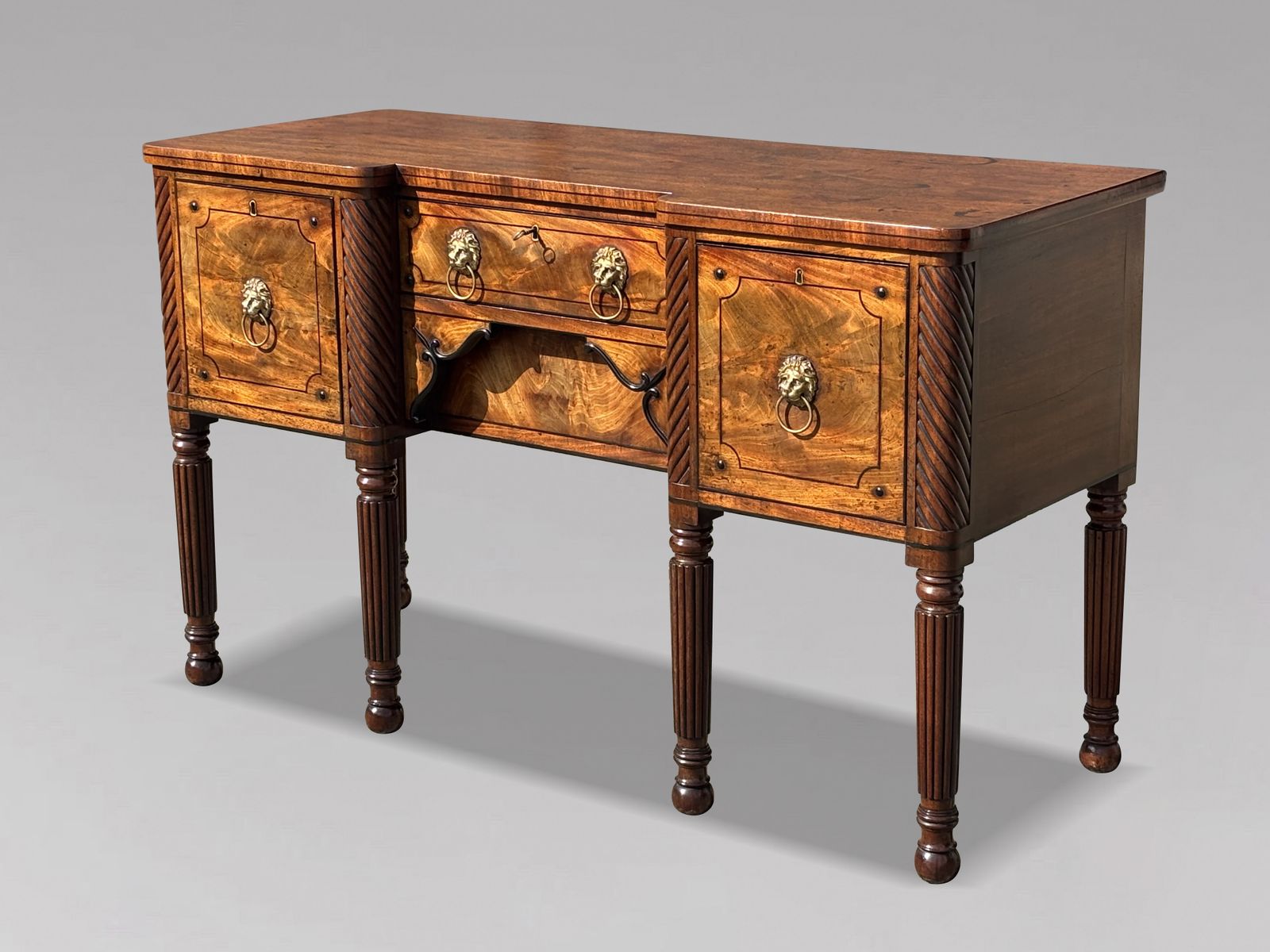 Early 19th Century George IV Period Mahogany & Ebony Inlay Sideboard photo furniture