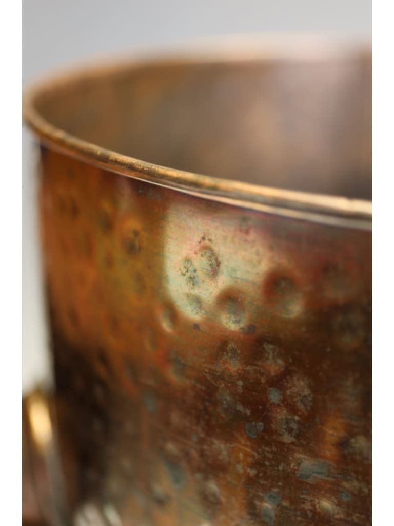 photo buy Exceptional Arts & Crafts Movement Hammered Copper Coal Bucket (Scuttle) With Liner