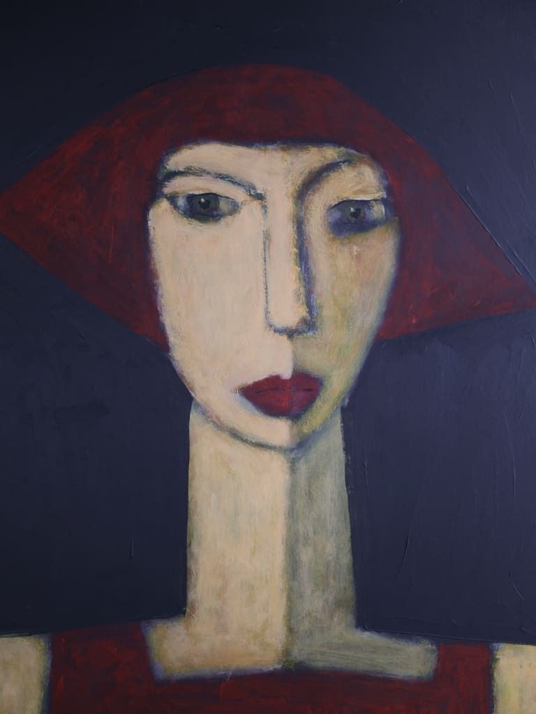 Art | Chloe — Masterful Modernist Portrait By Harry Charles Tim (Framed & Signed) photo vinterior
