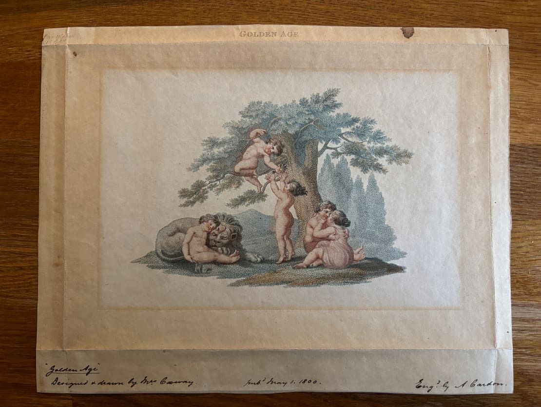 A Rare Set Of Four Regency Putti Stipple Engravings photo buy