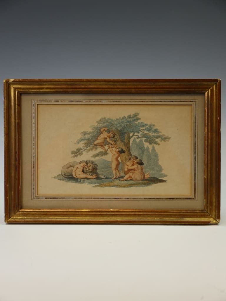 photo for sale A Rare Set Of Four Regency Putti Stipple Engravings