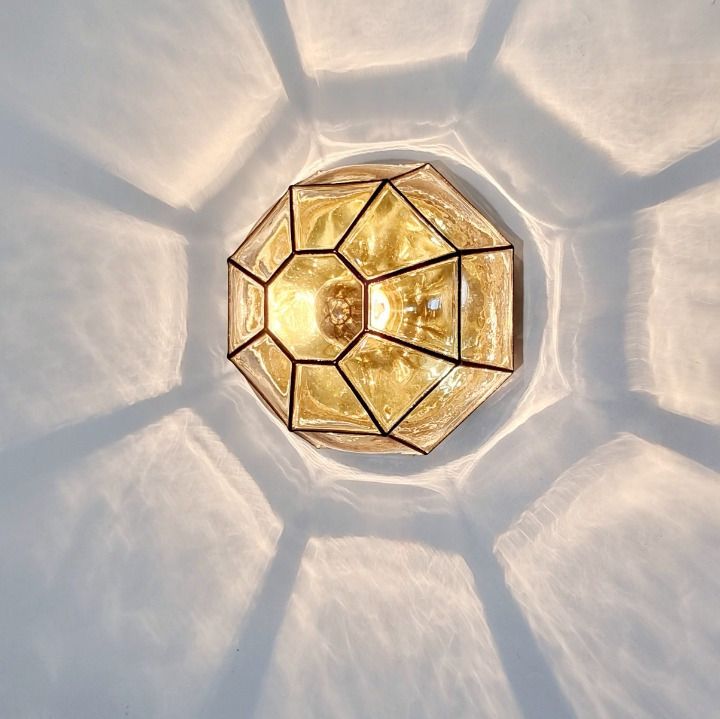 Mid Century Glass Ceiling Light From Limburg, Germany, 1960s/1970s photo buy