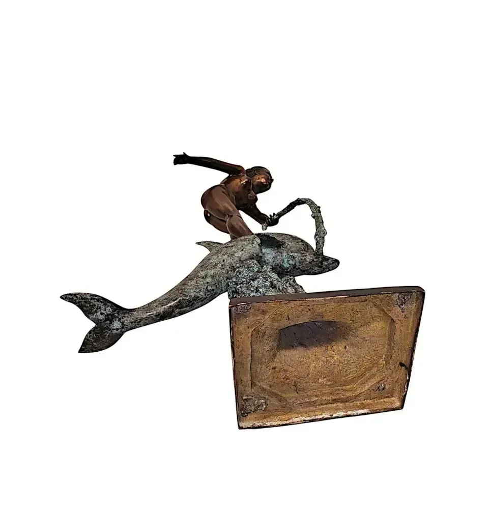 photo furniture A Very Fine Bronze Figurative Garden Sculpture Of A Lady And Dolphin