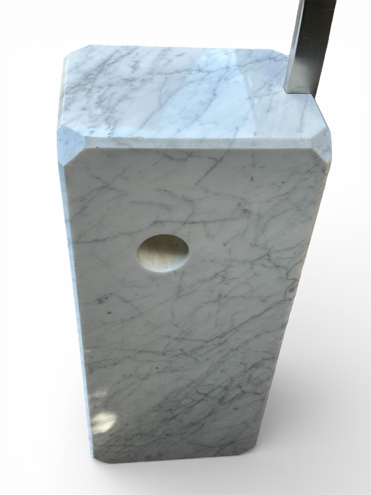 Vintage Flos Arco Italian Carrara Marble Floorlamp By Achille Castiglioni Circa 1980s photo vintage