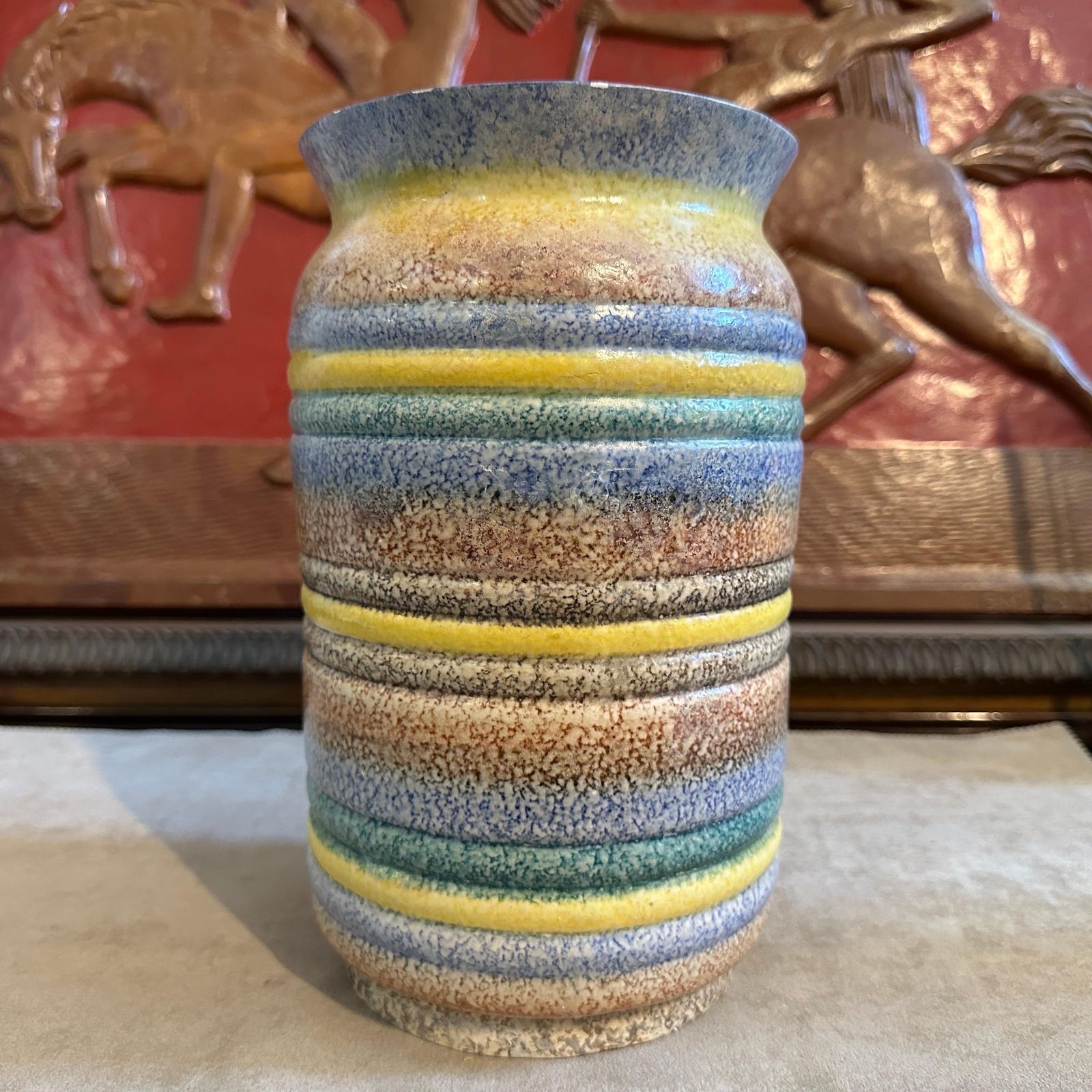 1930s Art Deco Futurist Ceramic Vase By Ceramiche Di Albisola photo for sale