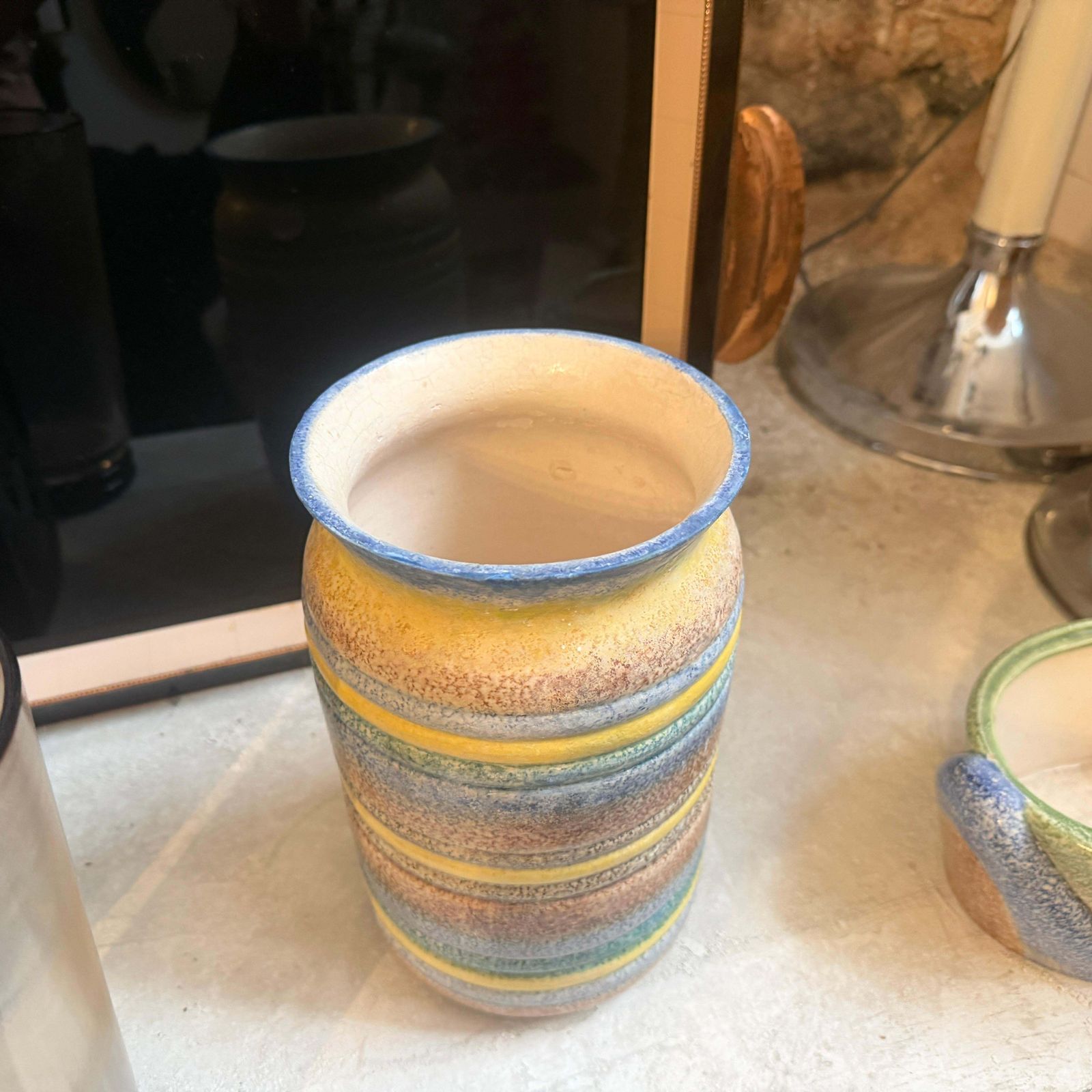 photo for sale 1930s Art Deco Futurist Ceramic Vase By Ceramiche Di Albisola