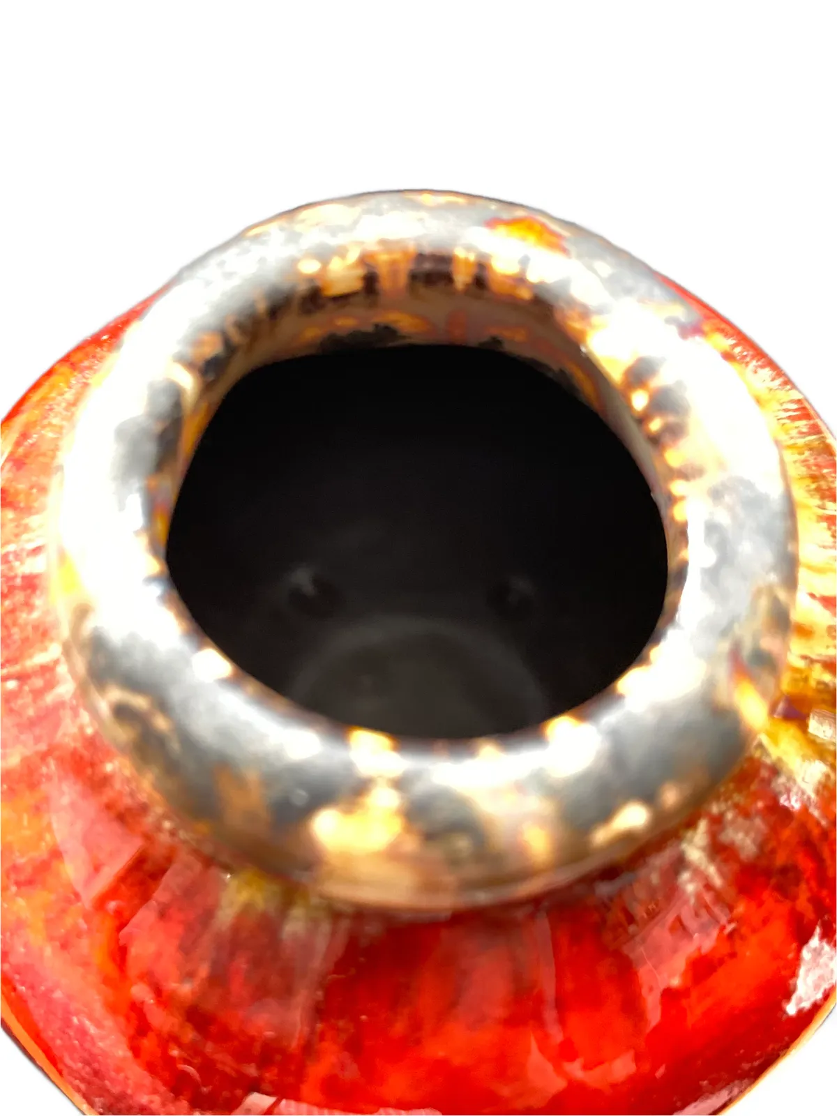Mid Century West German Lava Glaze Vase – Red Fat Lava Pottery photo Home Decor
