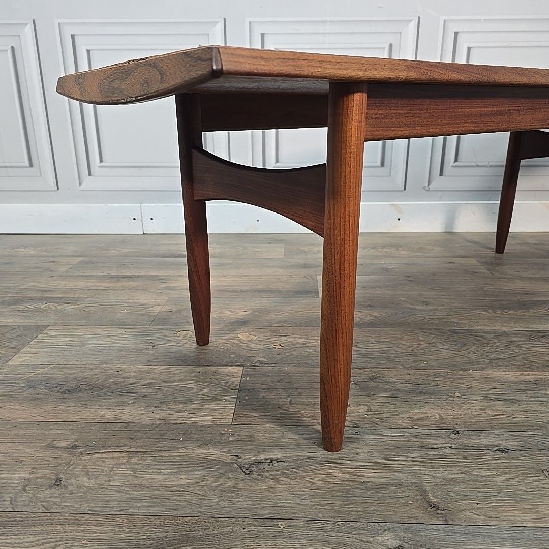 Furniture Vintage Teak Coffee Table Mid Century Modern Danish Inspired Retro Mcm Wooden photo