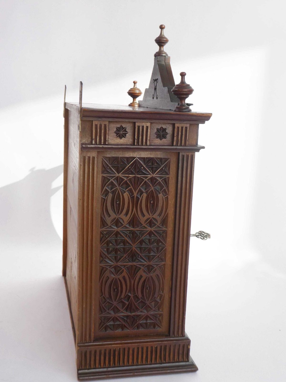 Art Nouveau Cabinet With Gothic Elements, Antique Wooden Altar Chip Carved, Old Shrine 1900's photo buy
