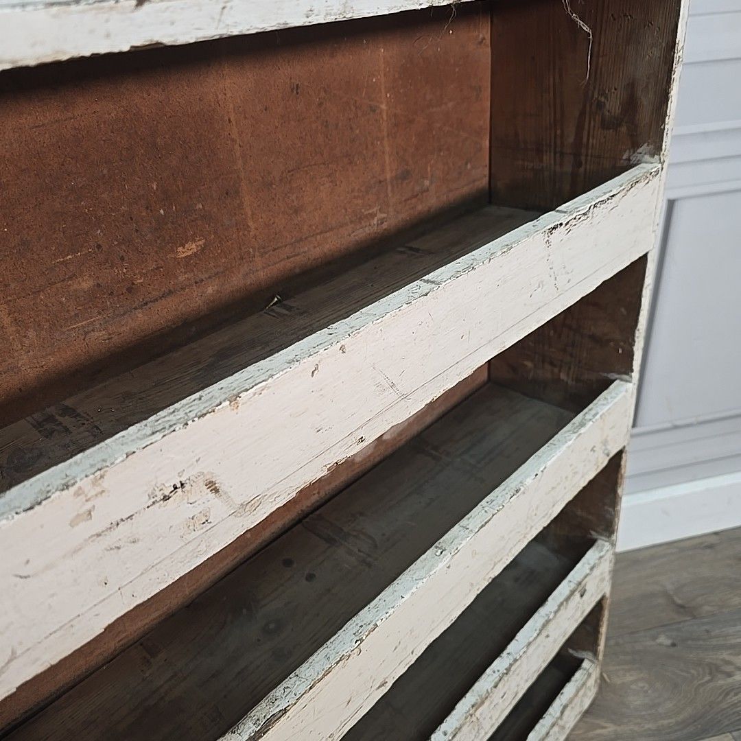 photo furniture Vintage Industrial Wooden Shelf Workshop Storage Rack Shelving Rustic Worn