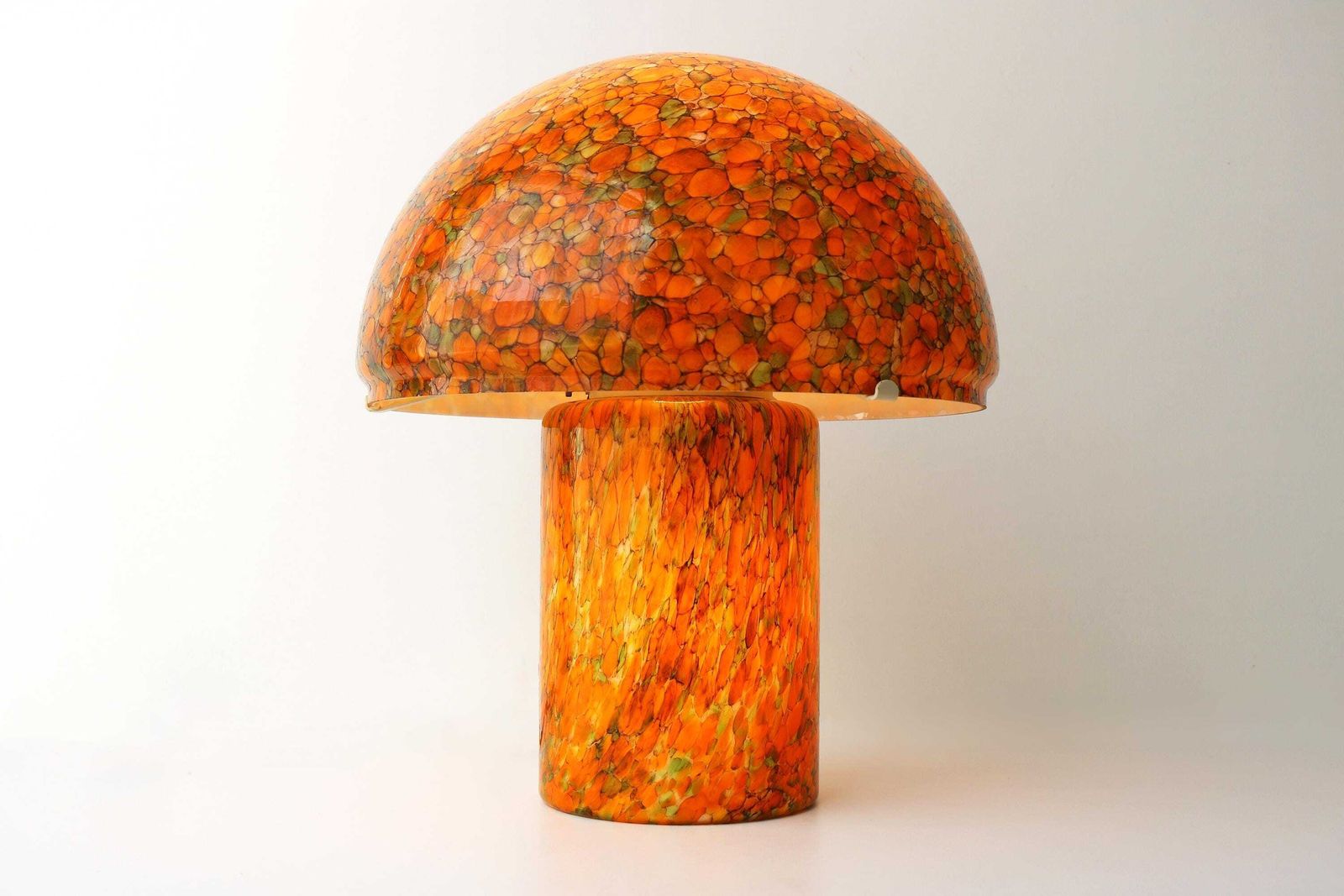 Vintage Peill & Putzler Paddenstoellamp, Jaren 1970 – Grote Oranje Kunstglazen Tafellamp, Mid Century Modern, Duitsland