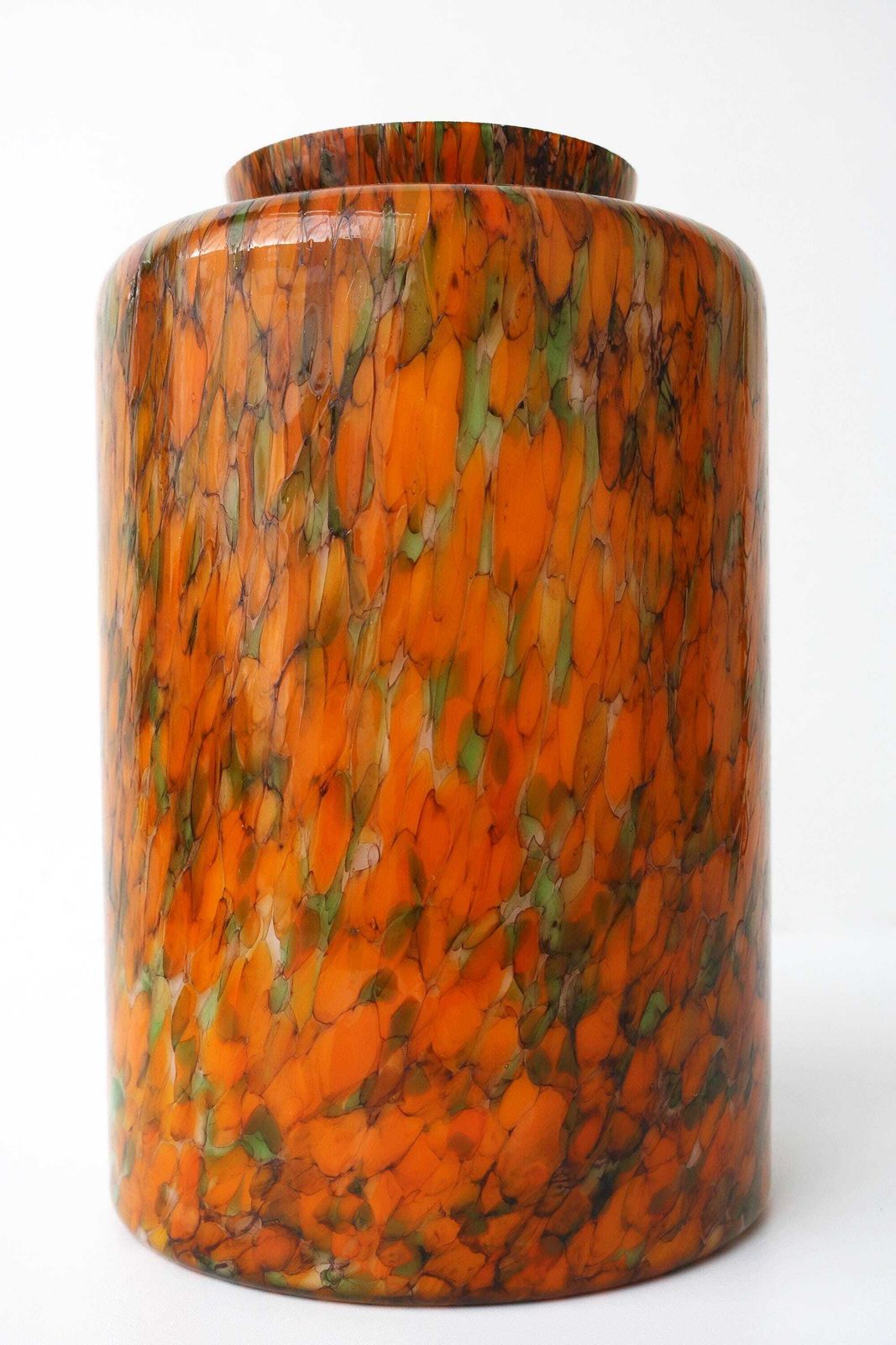 photo vintage Vintage Peill & Putzler Mushroom Lamp 1970s Large Orange Art Glass Table Lamp Mid Century Modern Germany