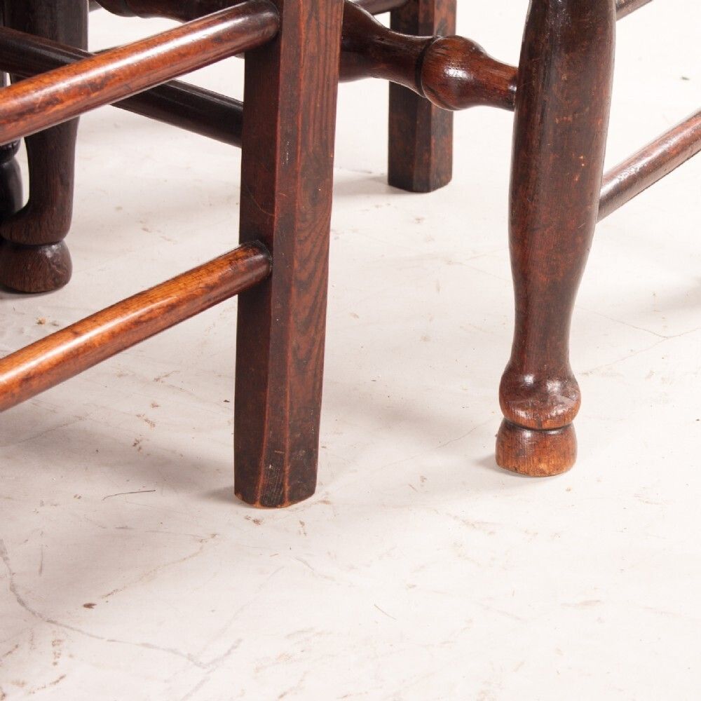 photo furniture Set Of 8 (6+2) 19thc Farmhouse Rush Seated Ladderback Chairs