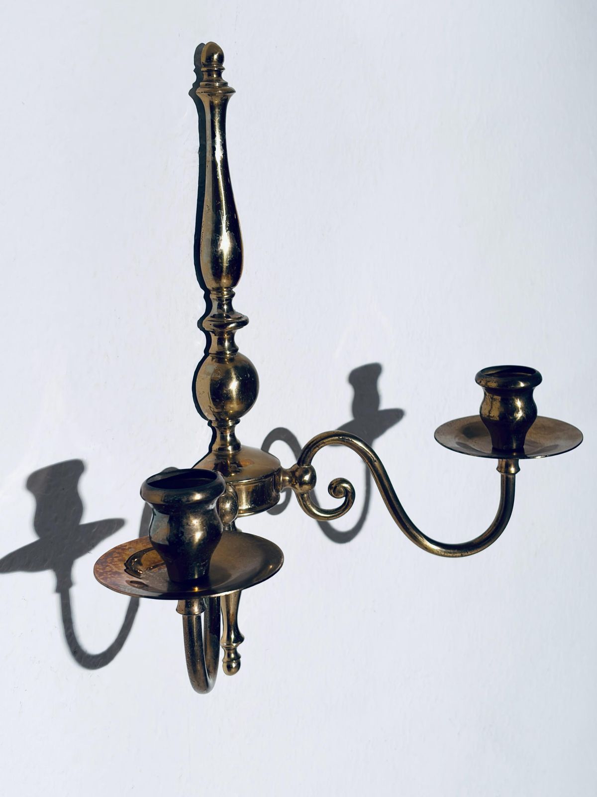 Two Brass Wall Chandeliers Piano Candle Holder / Victorian Hollywood Regency Decor photo 165.0
