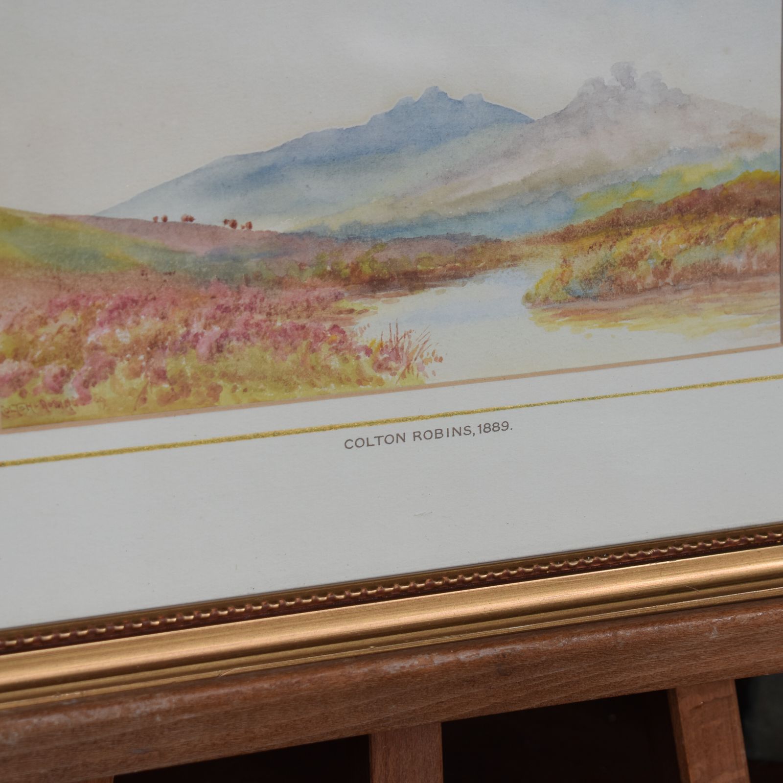 Antique 1889 Colton Robins Dartmoor Devon Watercolour Parker Gallery Painting photo 144.0