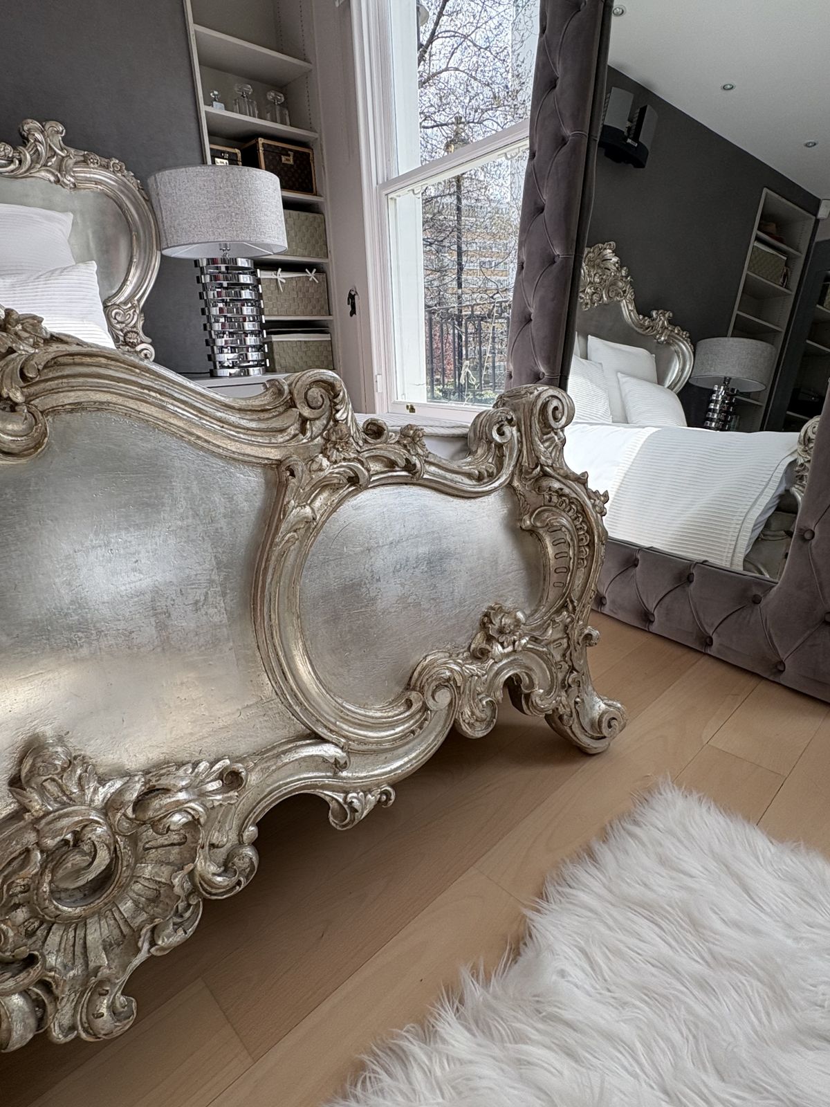 Liberty London Rococo Silver Leaf King Bed – Cherub Style” photo vinterior
