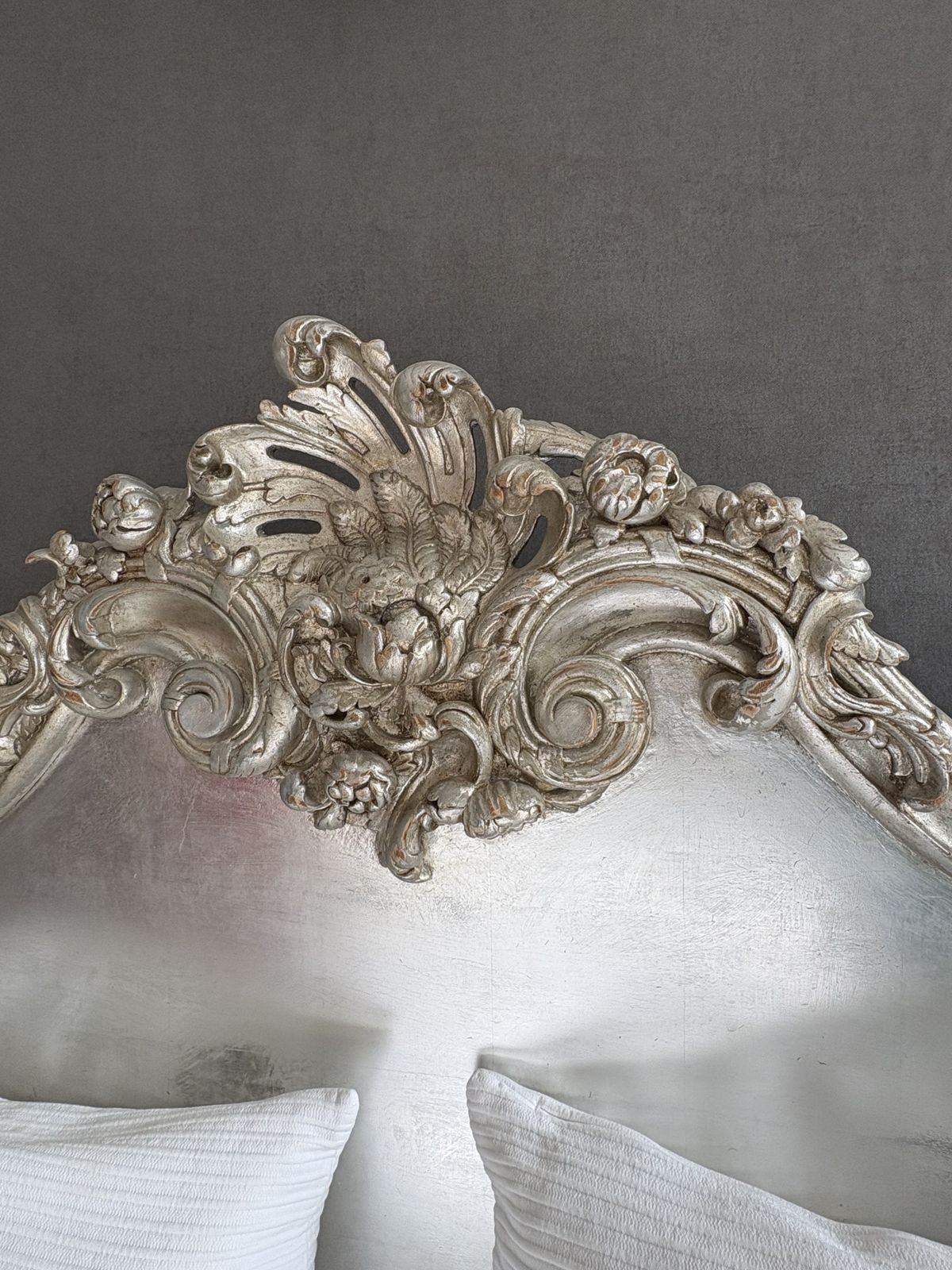 Liberty London Rococo Silver Leaf King Bed – Cherub Style” photo vintage