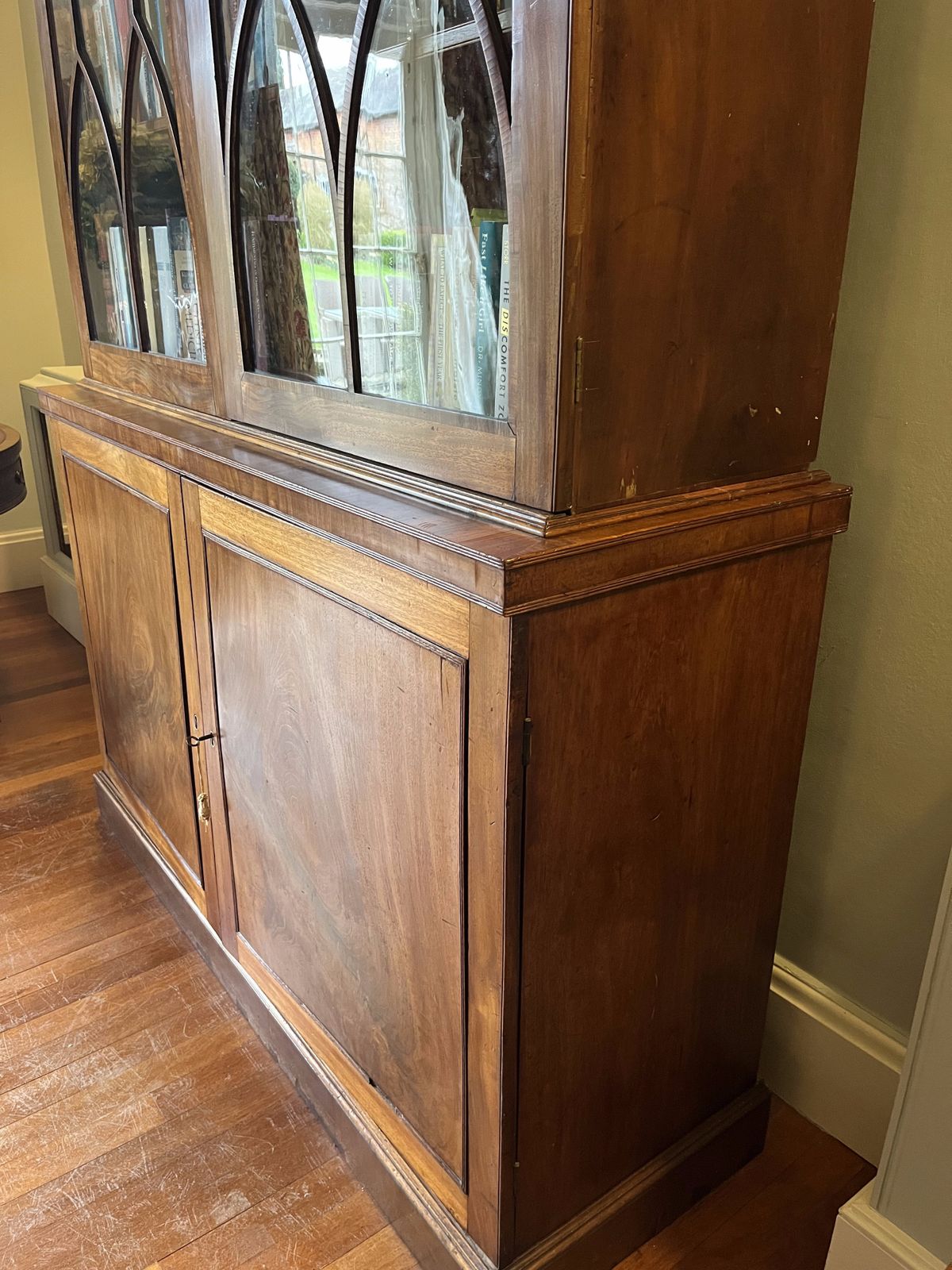 Fine 18th Century Georgian Irish Tall Mahogany Glazed Bookcase photo buy