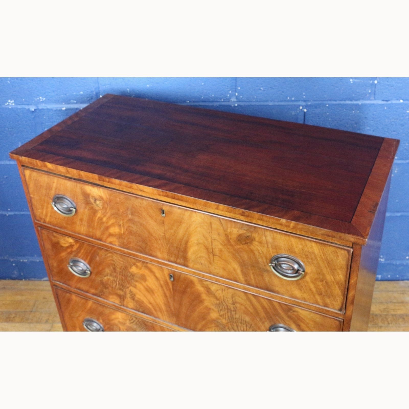 A Mid Victorian Mahogany 3 High Bedroom Chest Of Drawers, Raised On Bracket Feet photo furniture