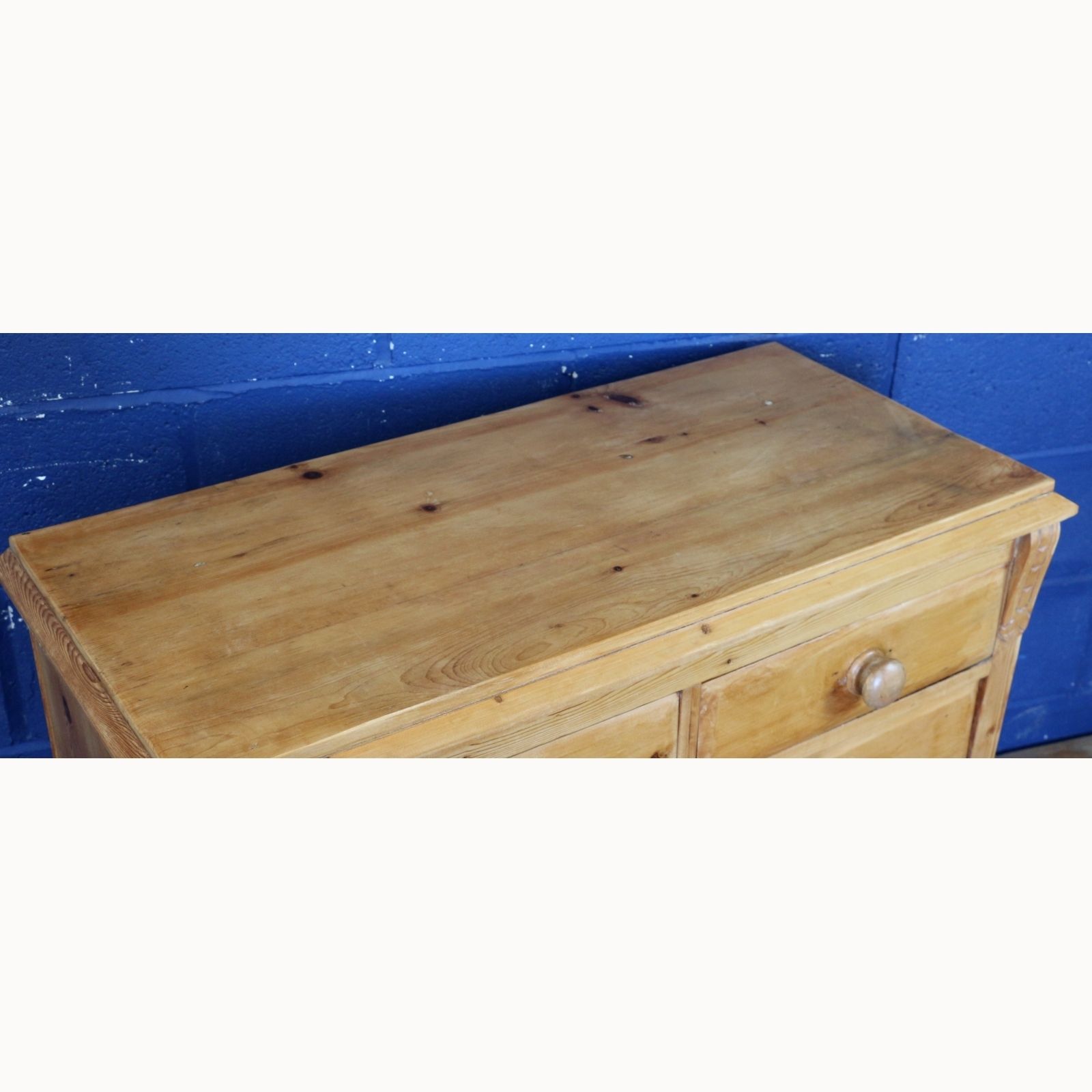 A Victorian Farmhouse Waxed Pine Two Over Two Graduated Chest Of Drawers photo for sale