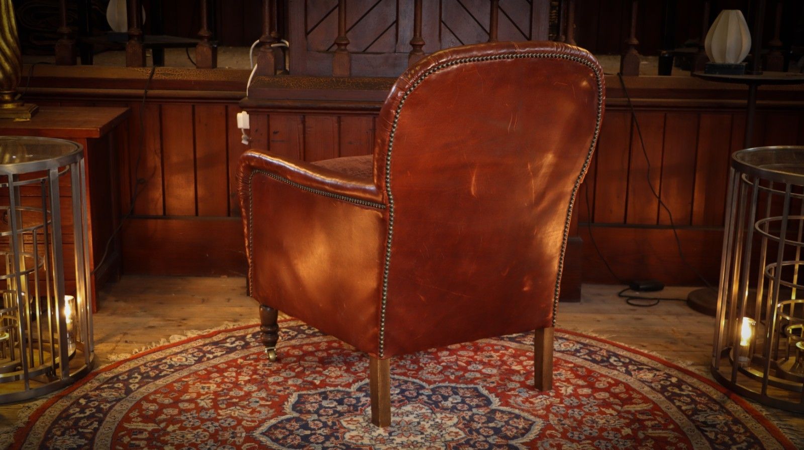 photo vintage Stunning Tetrad Crocodile Back Leather Armchair Cigar Club Whisky Tan Brown 🚚