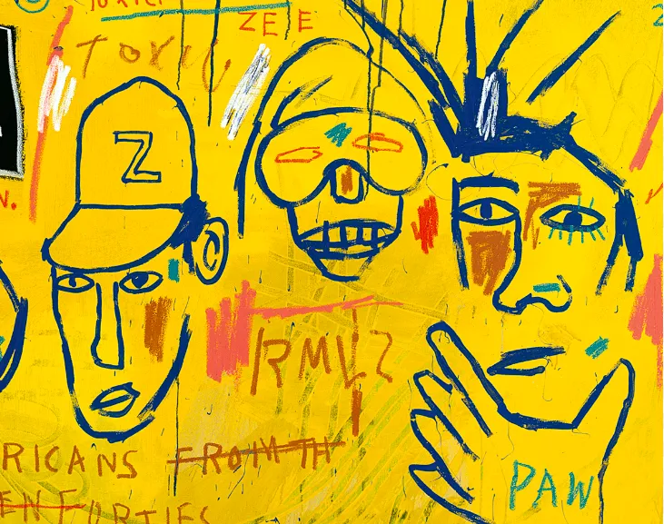 Jean Michel Basquiat Framed Poster Trumpet Hollywood Africans photo for sale