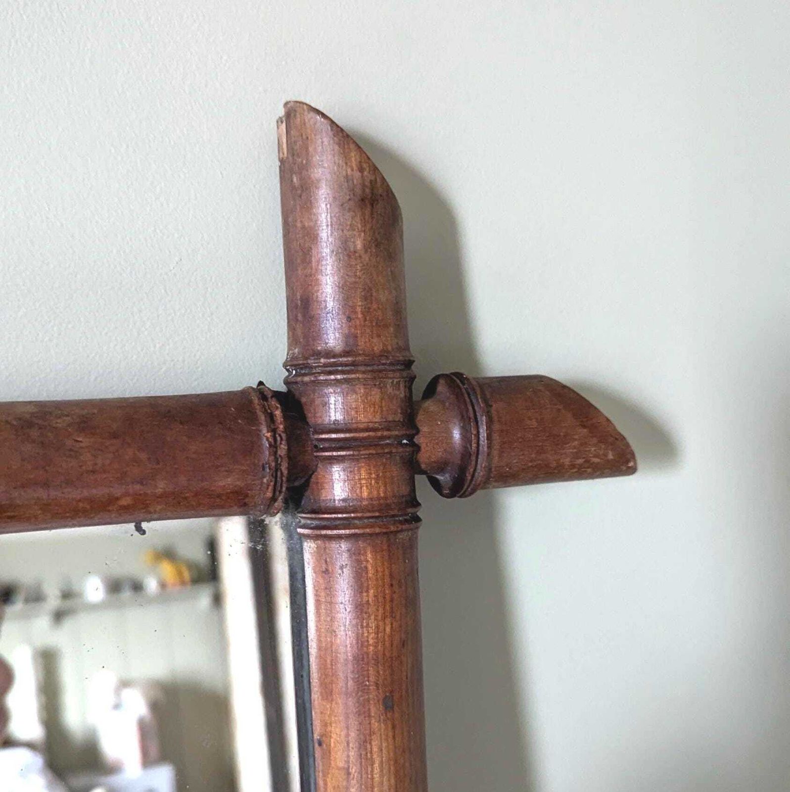 Antique French Faux Bamboo Mirror C1900. photo vinterior