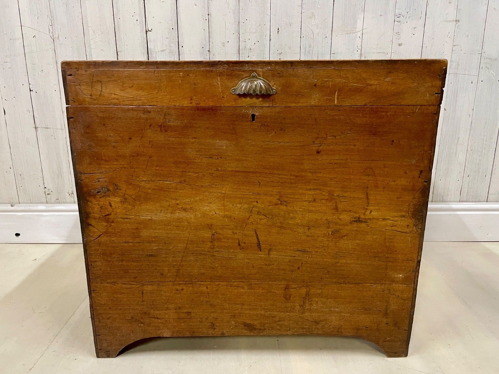 Antique Large Campaign Trunk Chest Blanket Box Storage Camphor Ottoman Linen photo furniture