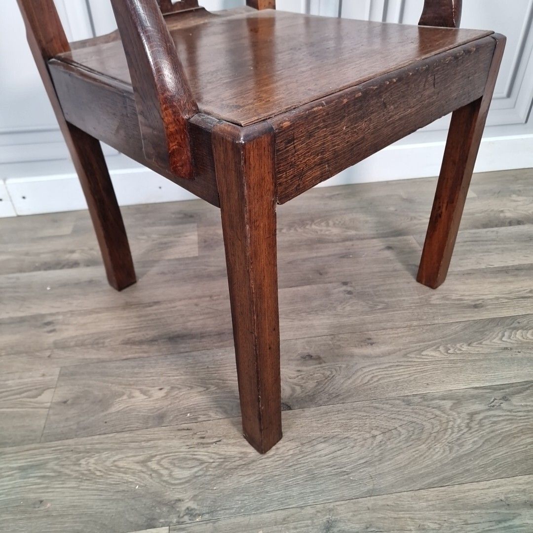 Antique Elbow Chair 19th C English Carver  Hall Throne Desk Seat Georgian photo Furniture