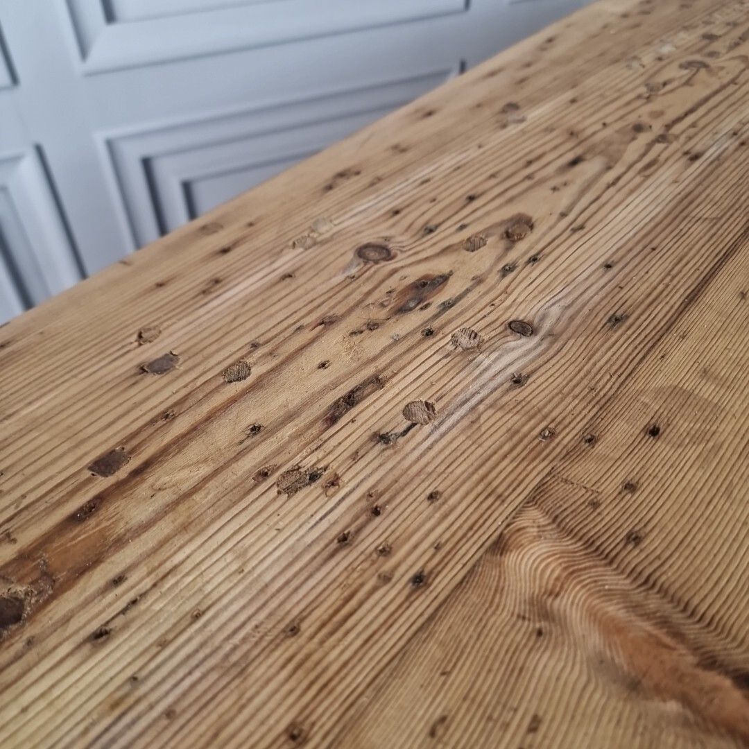 photo furniture Antique Kitchen Prep Table Solid Pine Victorian Rustic Dining Country Farmhouse