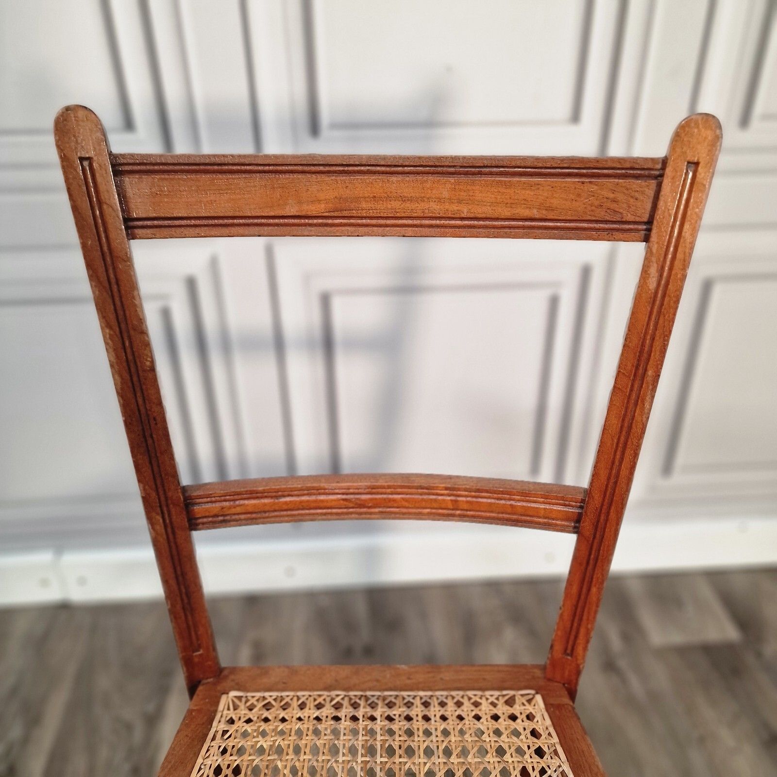 Antique Bedroom Chair Fluted & Turned Decorative Cane Occasional Window Vintage photo vintage