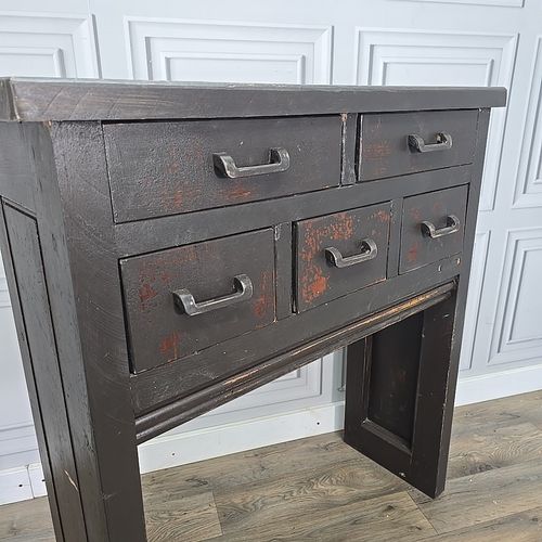 Rustic Reclaimed Console Table Solid Wooden Hall Vintage Drawers Primitive photo for sale