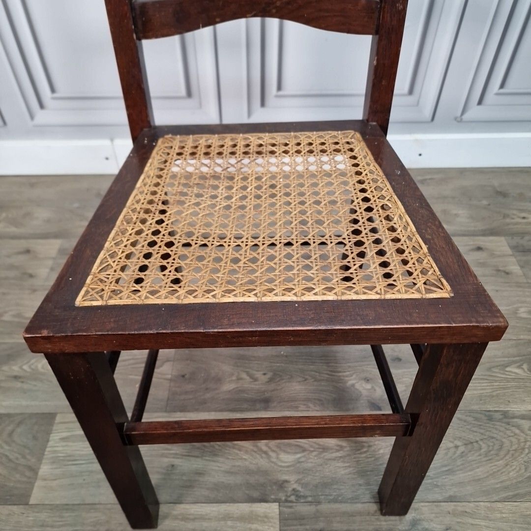 Antique Decorative Cane Chair Occasional Ladder Back Bedroom Window Vintage photo vintage