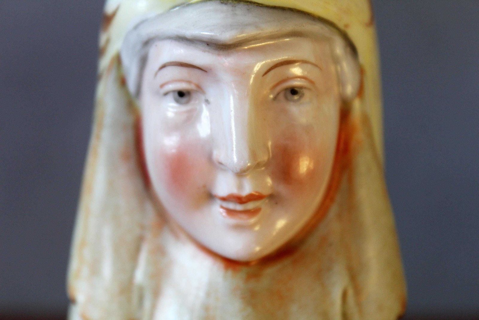 Rare Antique 19th Early 20th Century Porcelain Schafer & Vater Figural Creamer Jug, Joker Or A Face With A Chicken Hat Costume, Little Chips photo 183.0