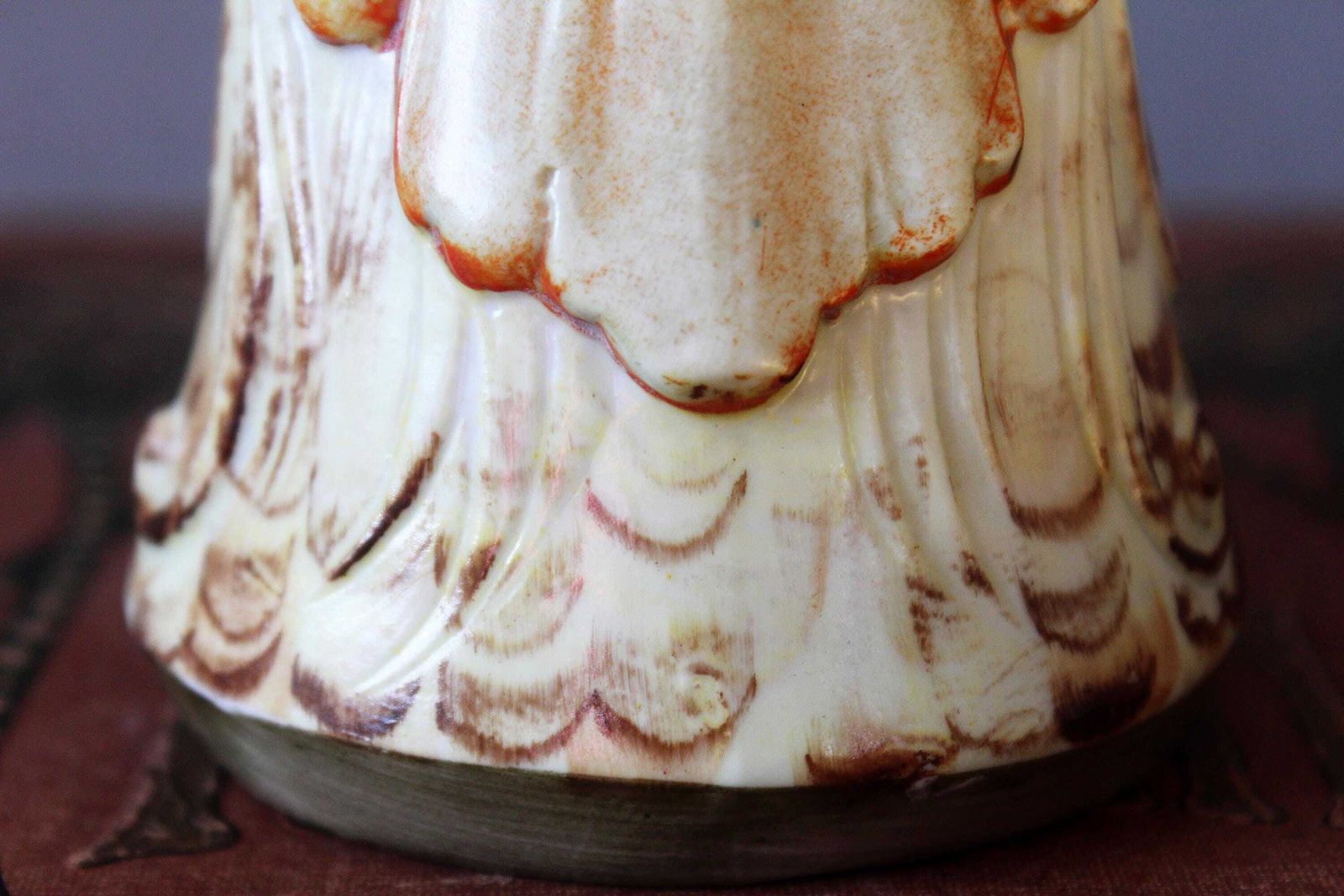 Rare Antique 19th Early 20th Century Porcelain Schafer & Vater Figural Creamer Jug, Joker Or A Face With A Chicken Hat Costume, Little Chips photo vinterior