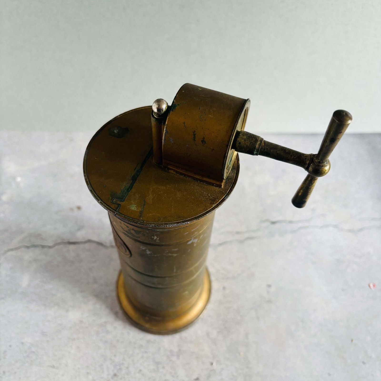 photo for sale French Antique Brass Colonic Irrigator