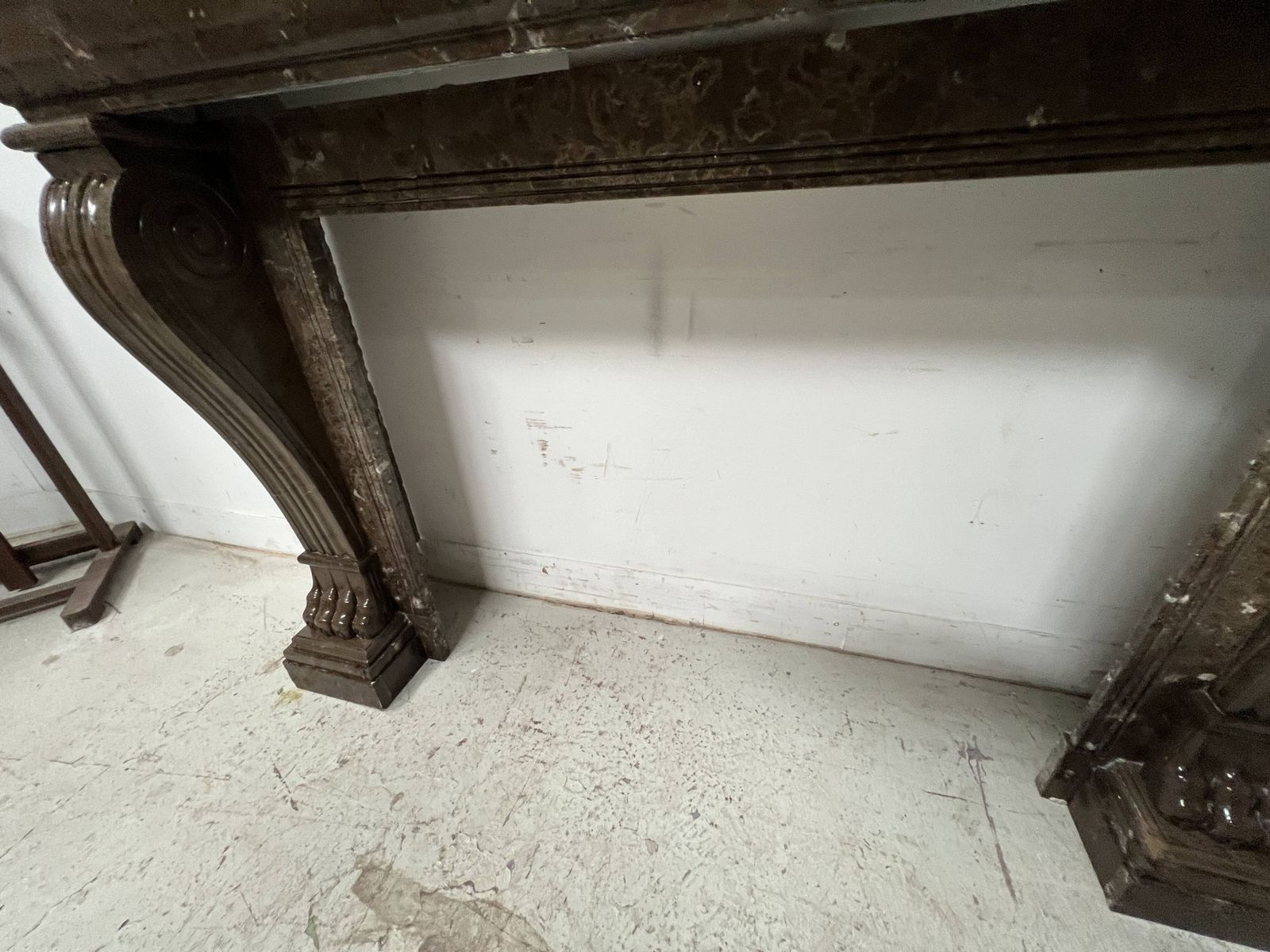 Napoleon III Fireplace With Claw Feet In Speckled Marble, 19th Century photo buy