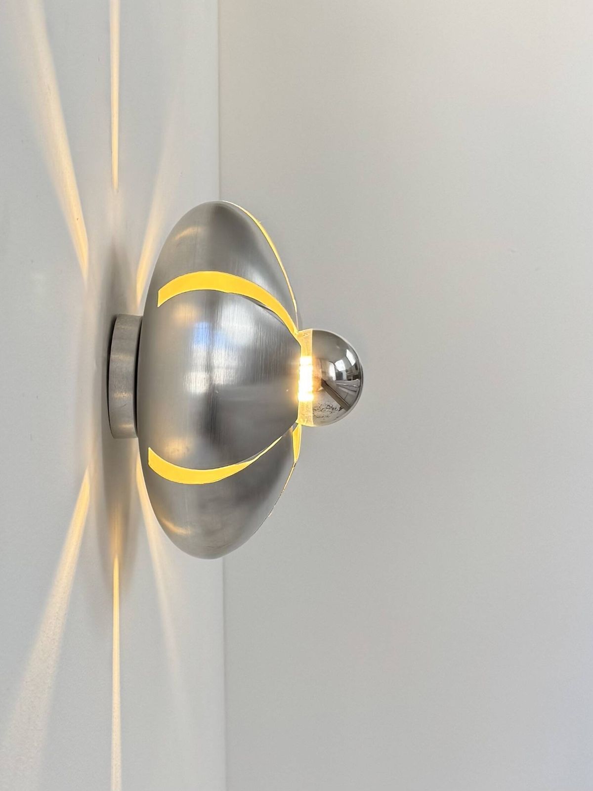Pair Of Vintage Wall Lights, Brushed Aluminium, France, 1970. photo 866.0