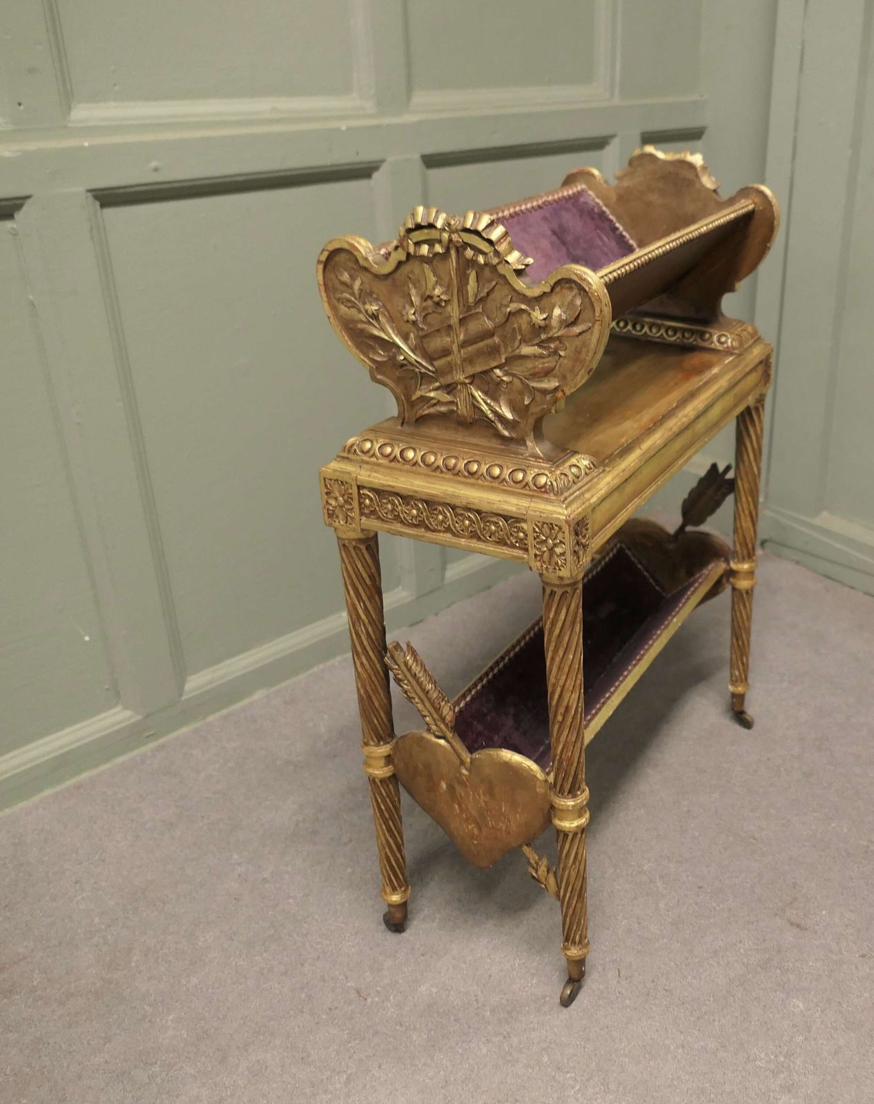 Italian Rococo 2 Tier Gold Book Trough This Is A Very Romantic Piece photo Furniture