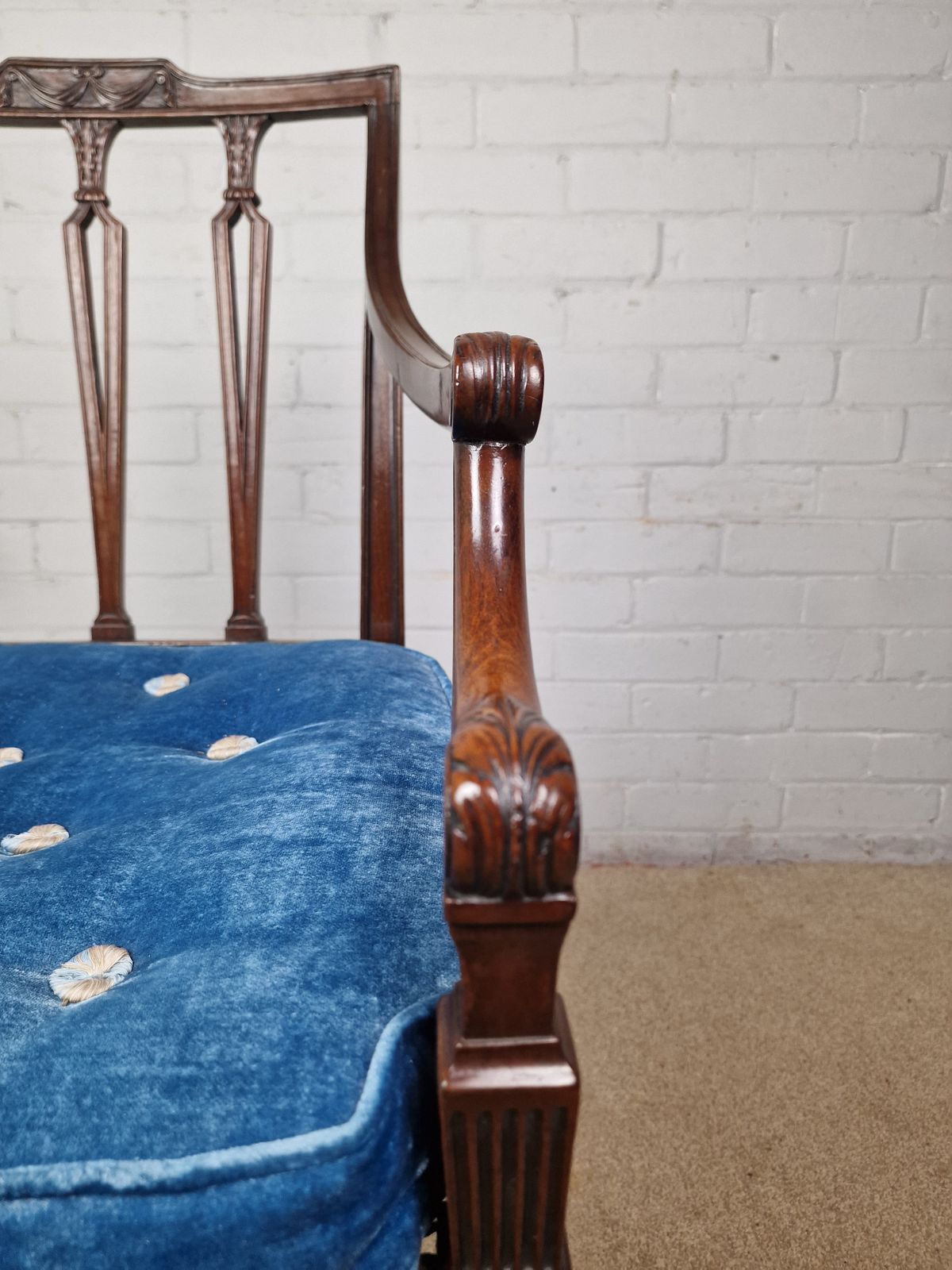 Georgian Mahogany Open Armchair   Sheraton Period C.1795 photo Furniture