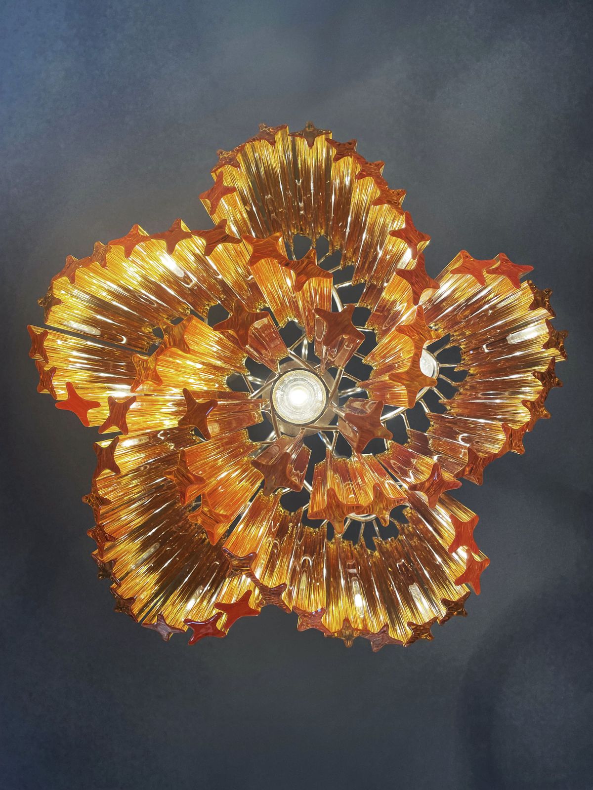 photo vinterior Modern Quadriedri Glass Chandelier   60 Amber Prism Quadriedri
