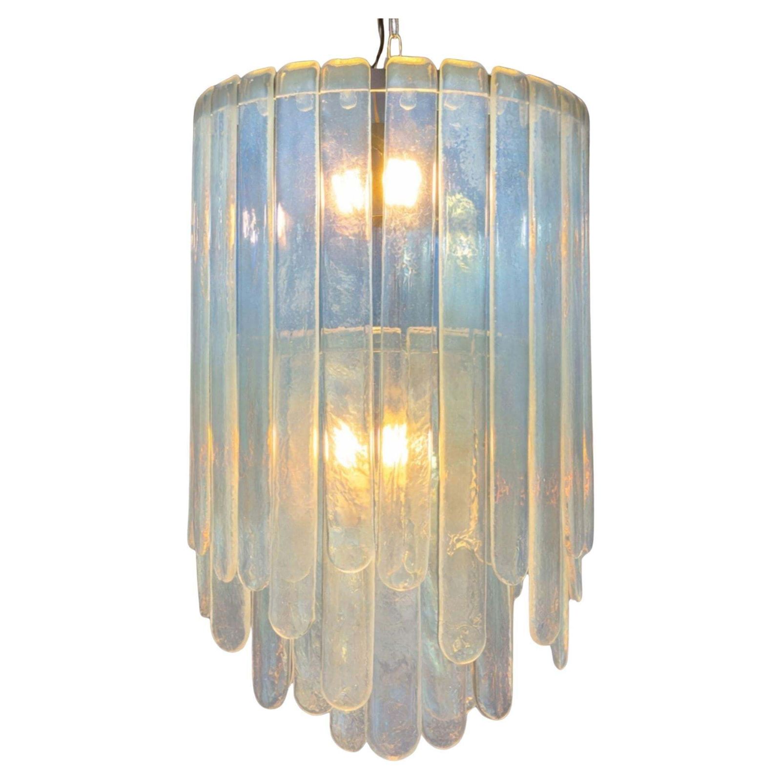 Cascade Chandelier Opalescent Murano Glass By Carlo Nason For Mazzega, 1970