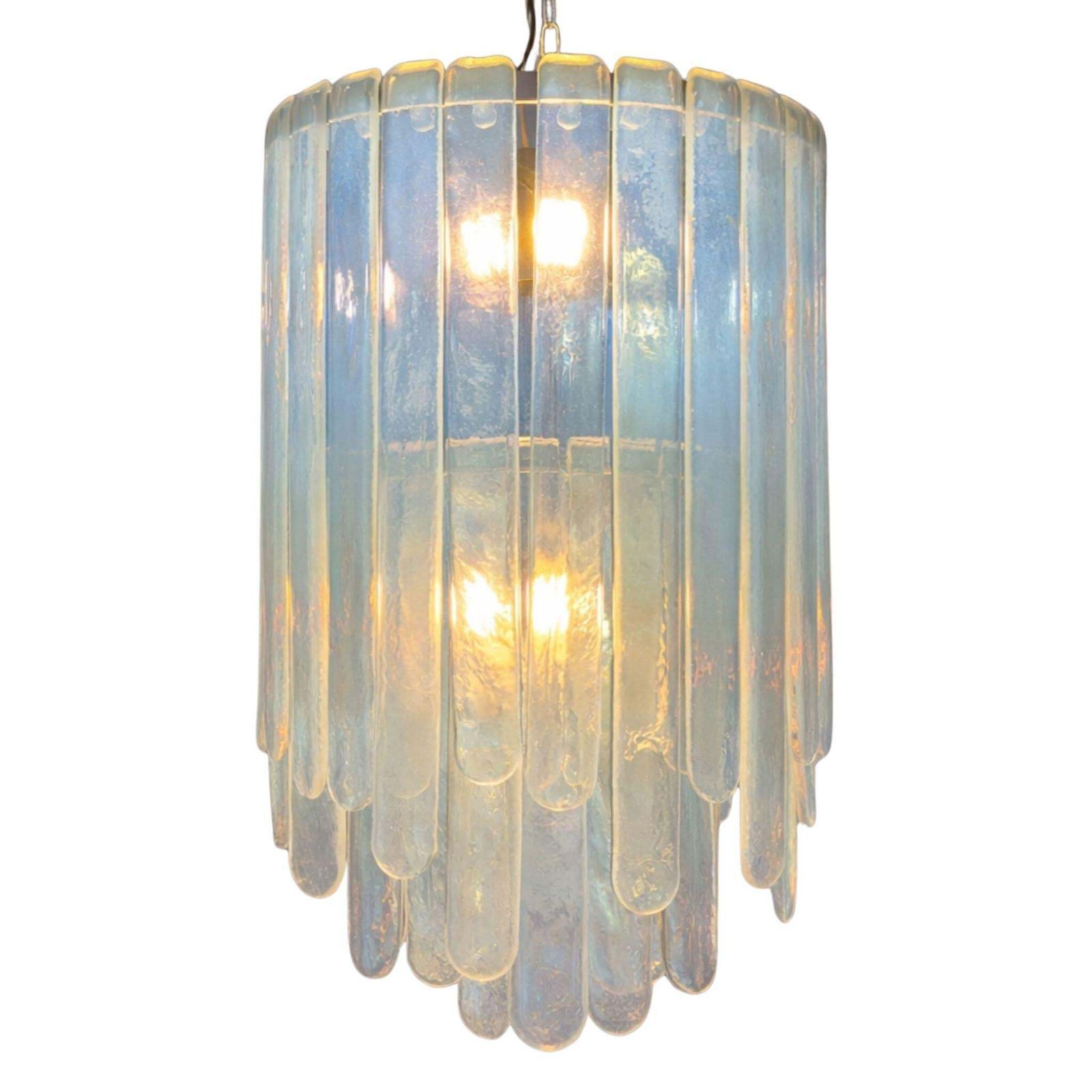 Cascade Chandelier Opalescent Murano Glass By Carlo Nason For Mazzega, 1970 photo vintage