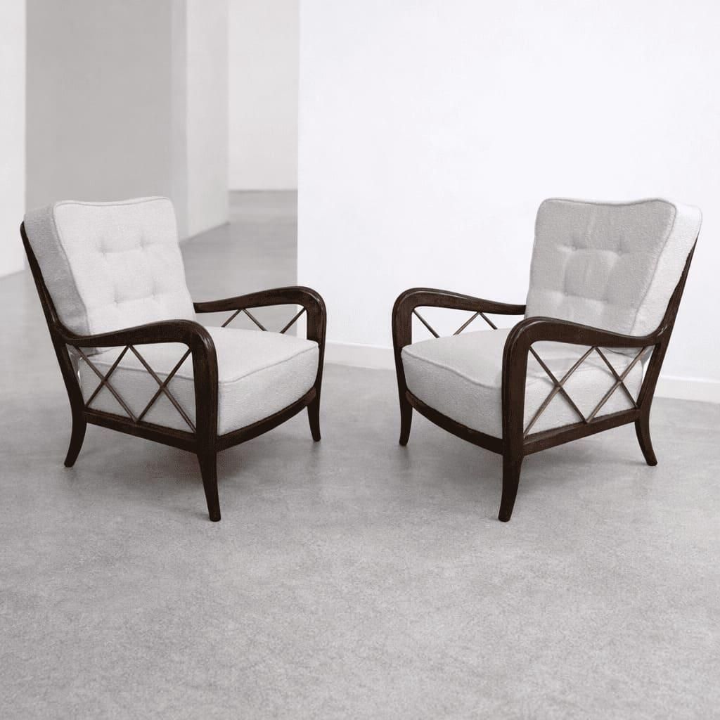 photo furniture Pair Of Mid Century Armchairs In The Style Of Paolo Buffa, Italy 1940s