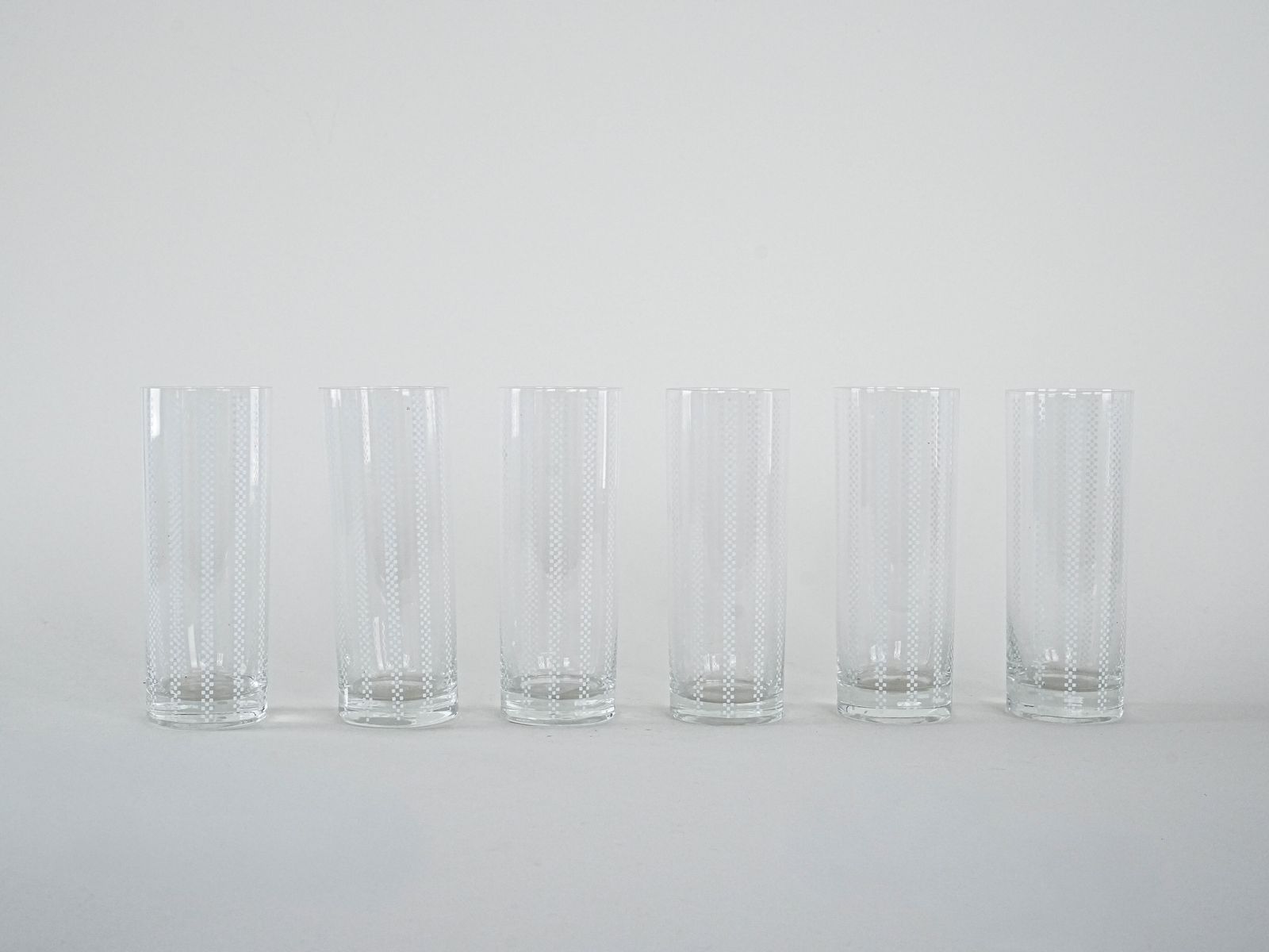 Set Of Six Glasses, Op Art, 1960s, Made In Italy photo for sale