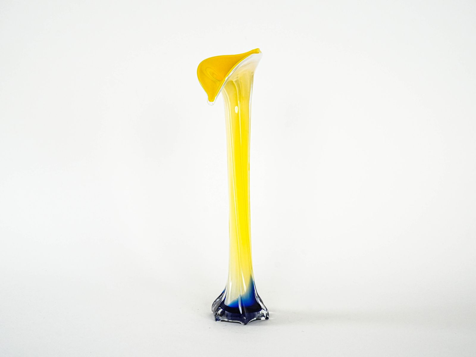 Gele Vaas, Murano Glas, Italiaans Design, Jaren 1970, Made In Italy photo Woonaccessoires