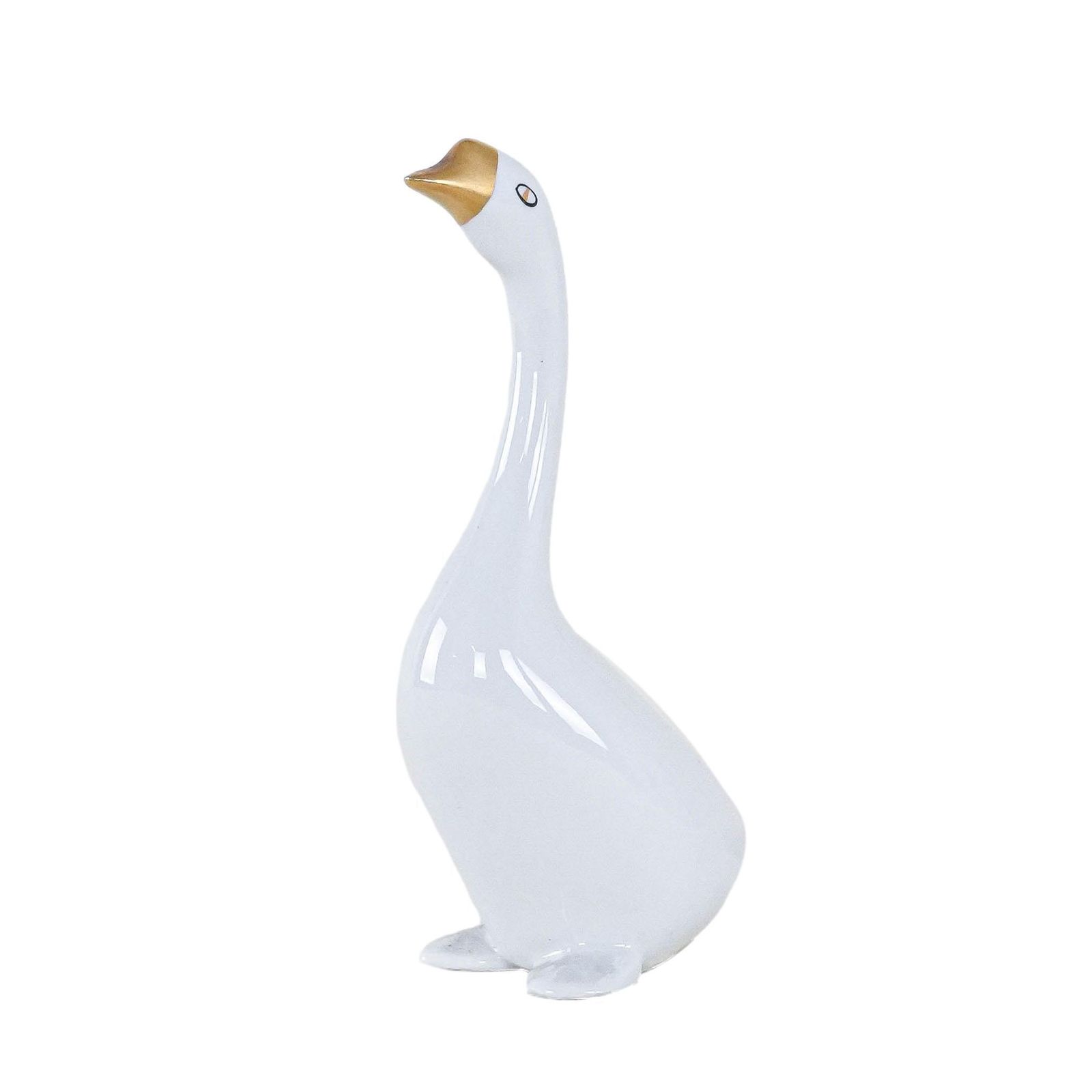 Porcelain Goose Figurine, Hungarian Design, 1960s, Manufactured By Holloháza